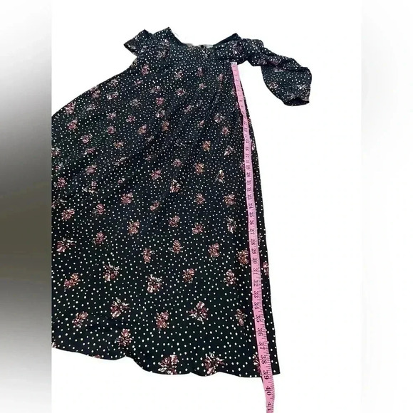 Kate & Mallory Black Gold Floral Long Sleeve V-Neck Maxi Dress Women’s size XS - Picture 14 of 16